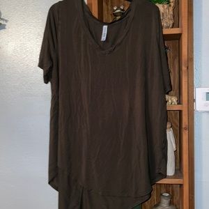 Dark olive soft vneck